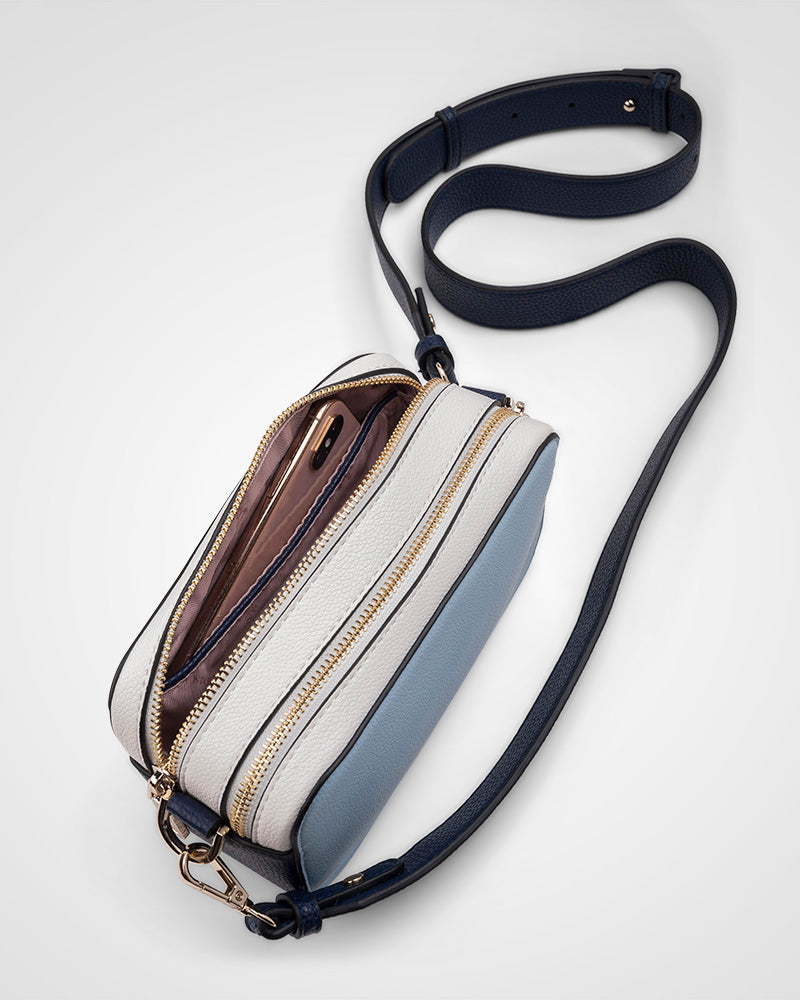 Maddie Double Zip Camera Crossbody Bag + Aztec Bag Strap-PEROZ Accessories