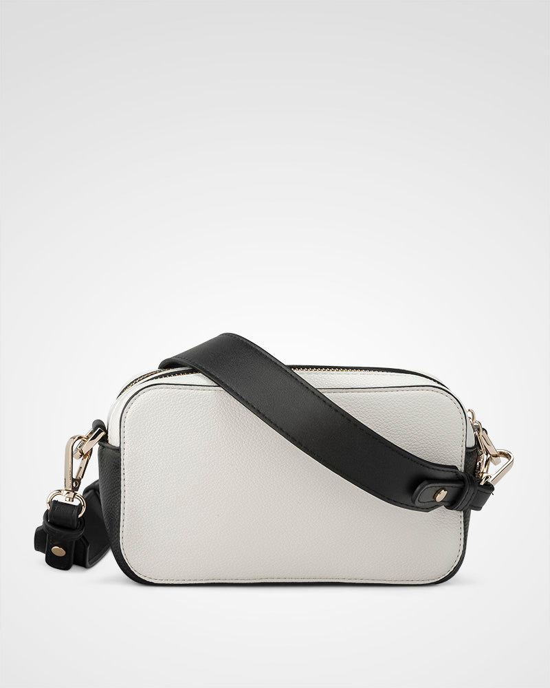 Maddie Double Zip Camera Crossbody Bag + Monogram Bag Strap-PEROZ Accessories