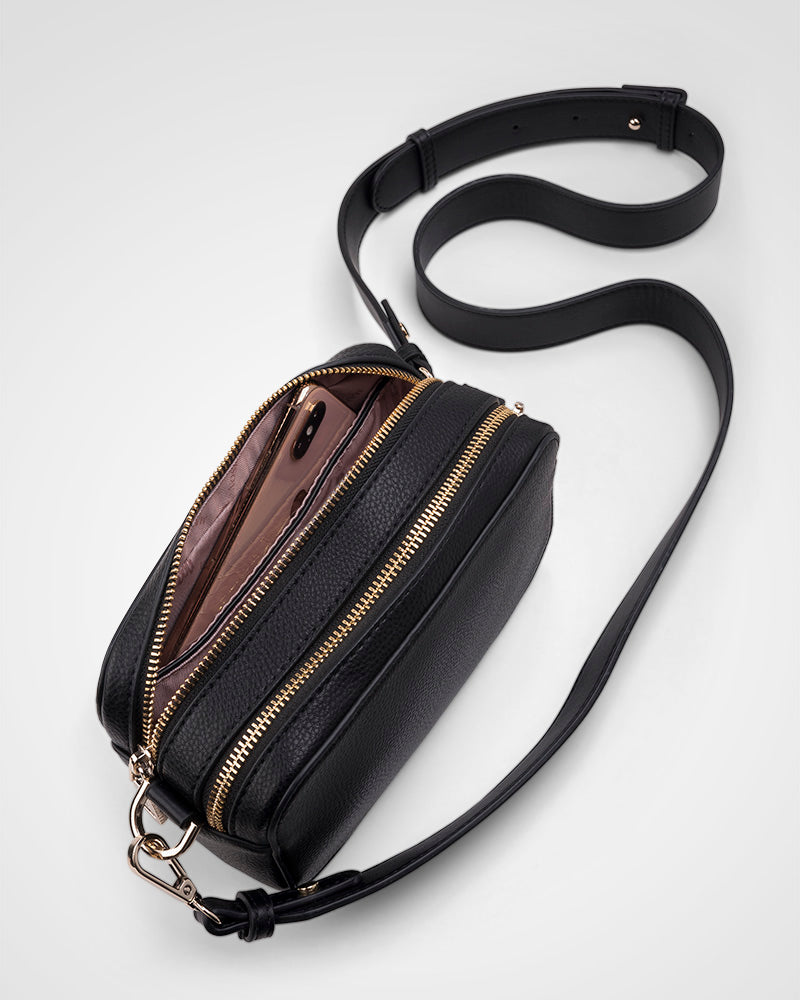 Maddie Double Zip Camera Crossbody Bag + Graphic Bag Strap-PEROZ Accessories
