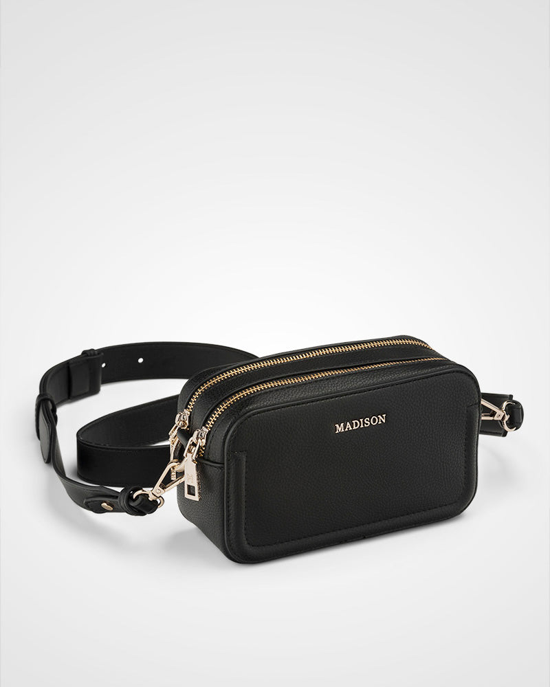 Maddie Double Zip Camera Crossbody Bag + Leopard Bag Strap-PEROZ Accessories