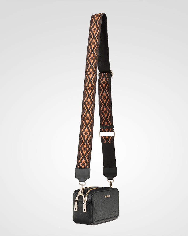 Maddie Double Zip Camera Crossbody Bag + Aztec Bag Strap-PEROZ Accessories
