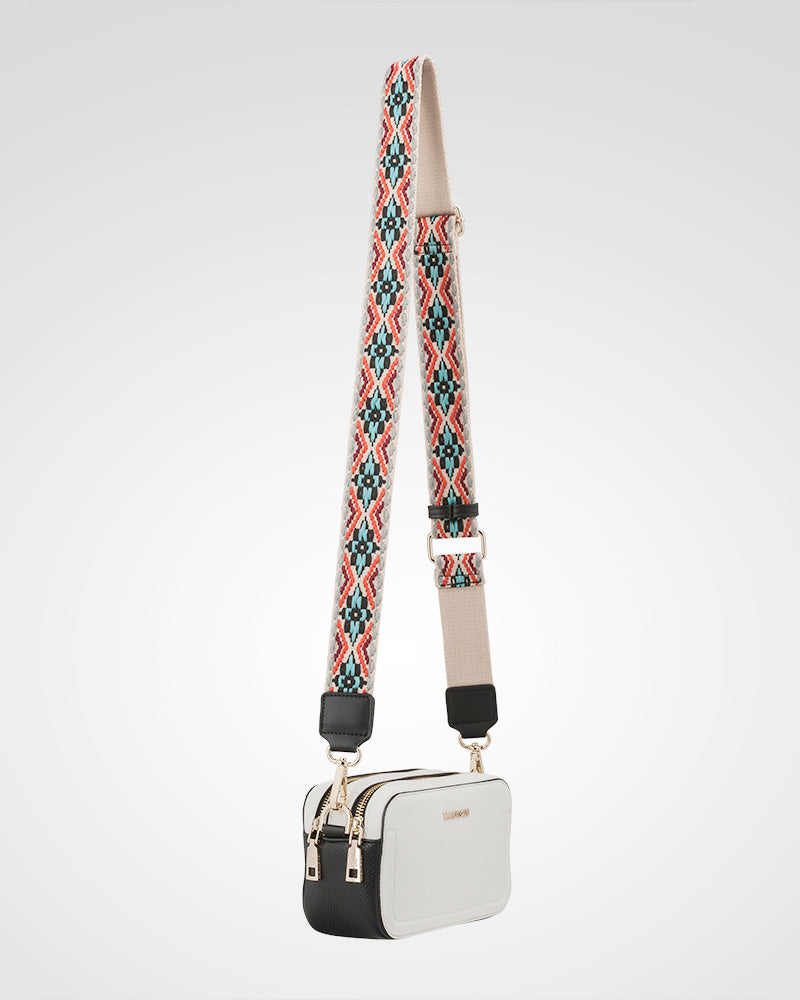 Maddie Double Zip Camera Crossbody Bag + Aztec Bag Strap-PEROZ Accessories