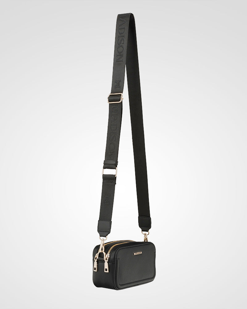 Maddie Double Zip Camera Crossbody Bag + Monogram Bag Strap-Handbags-PEROZ Accessories