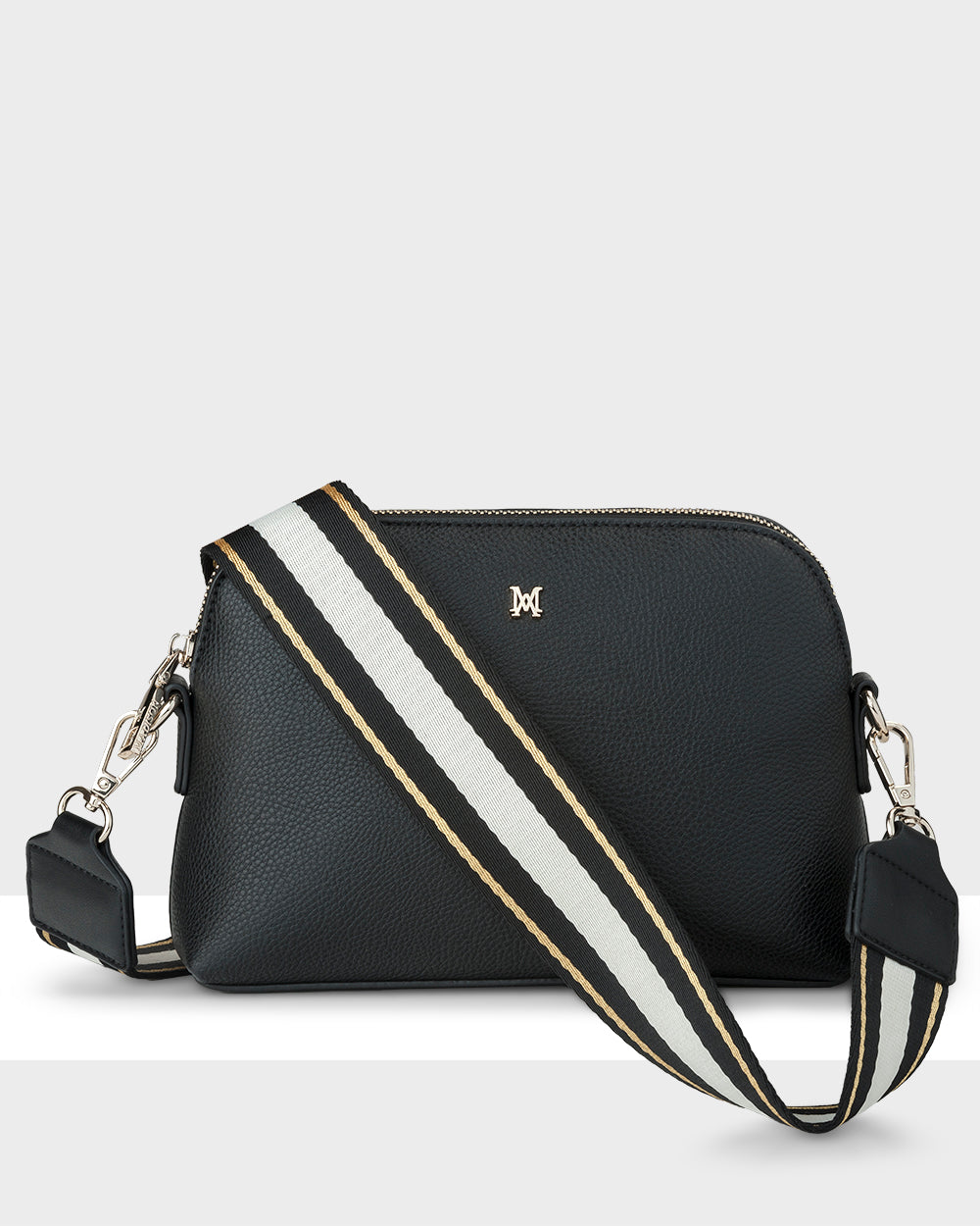 Sophie Curve Top Crossbody Bag + Metallic Stripe Bag Strap-Handbags-PEROZ Accessories