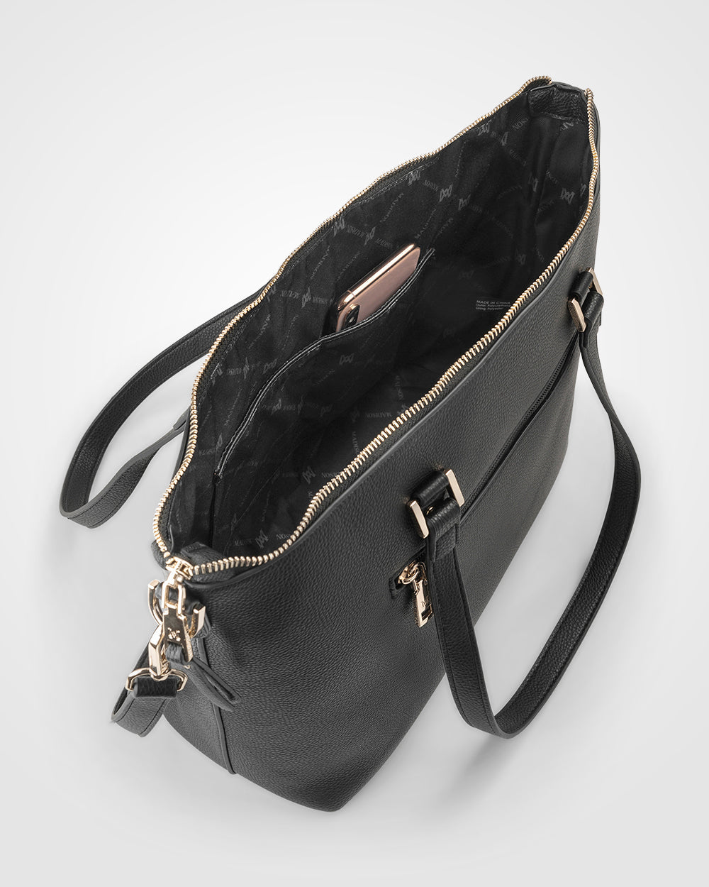 Vivian Medium Zip Top Tote With Crossbody Strap-Handbags-PEROZ Accessories