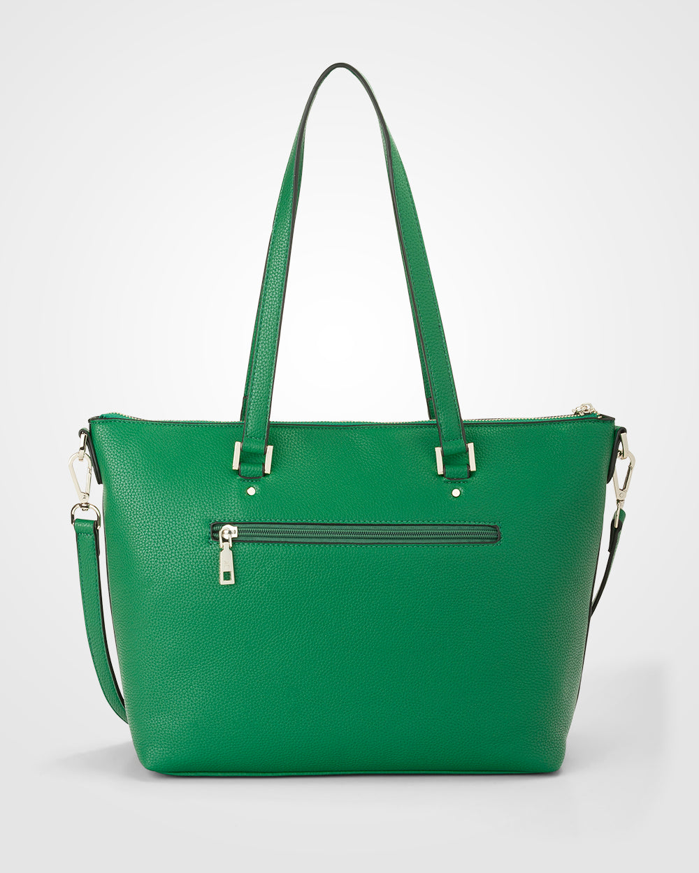 Vivian Medium Zip Top Tote With Monogram Stripe Strap-Handbags-PEROZ Accessories
