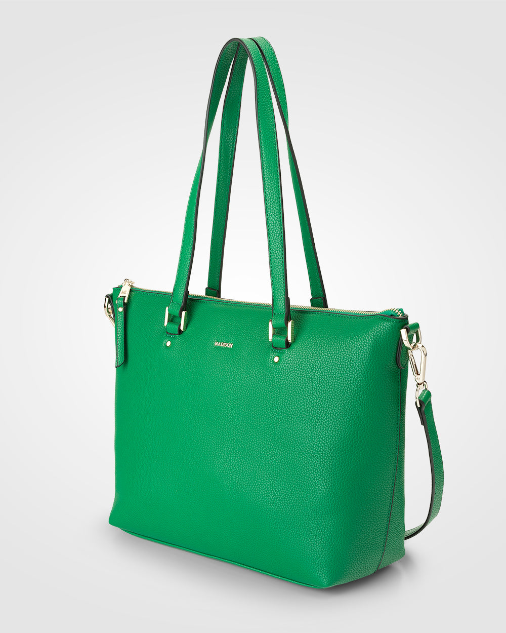 Vivian Medium Zip Top Tote With Monogram Stripe Strap-Handbags-PEROZ Accessories
