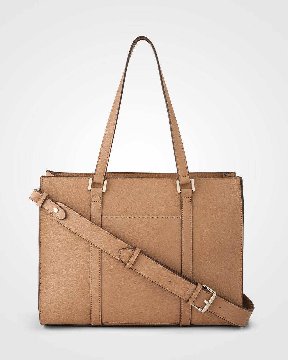 Riley Zip Top Tote + Monogram Stripe Bag Strap-Handbags-PEROZ Accessories