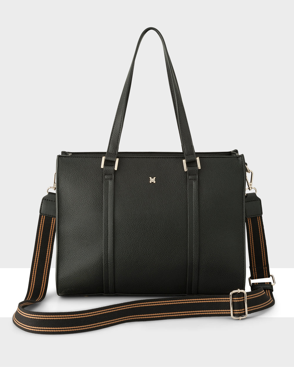 Riley Zip Top Tote + Stripe Bag Strap-Handbags-PEROZ Accessories