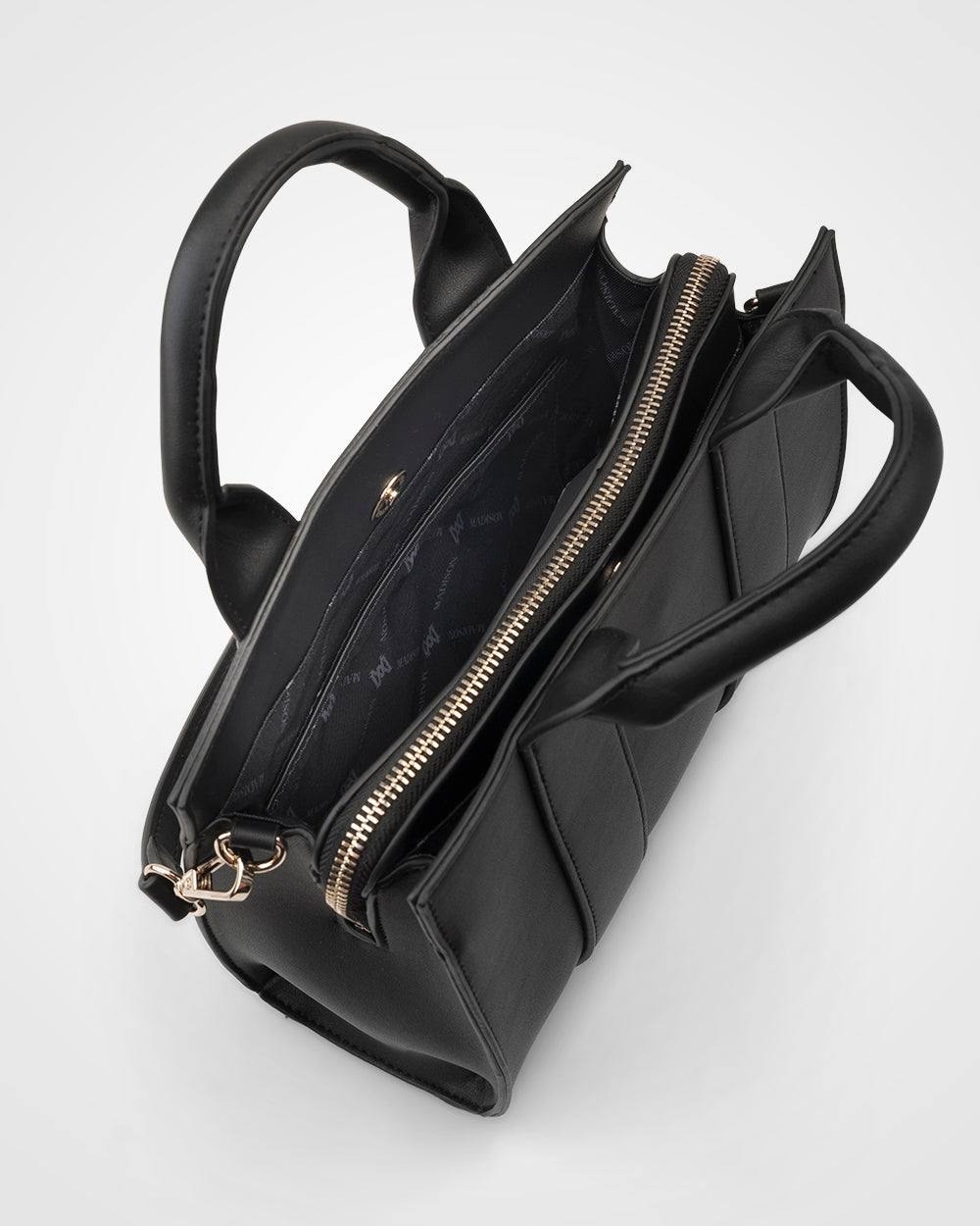 Nova Small Grab Tote With Monogram Strap-Handbags-PEROZ Accessories