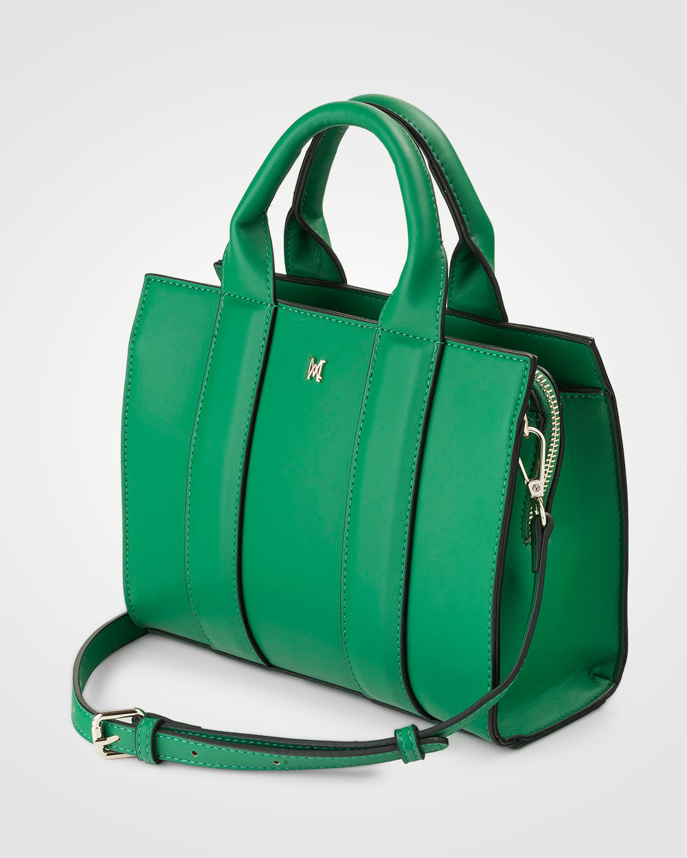 Nova Small Grab Tote With Monogram Stripe Strap-Handbags-PEROZ Accessories