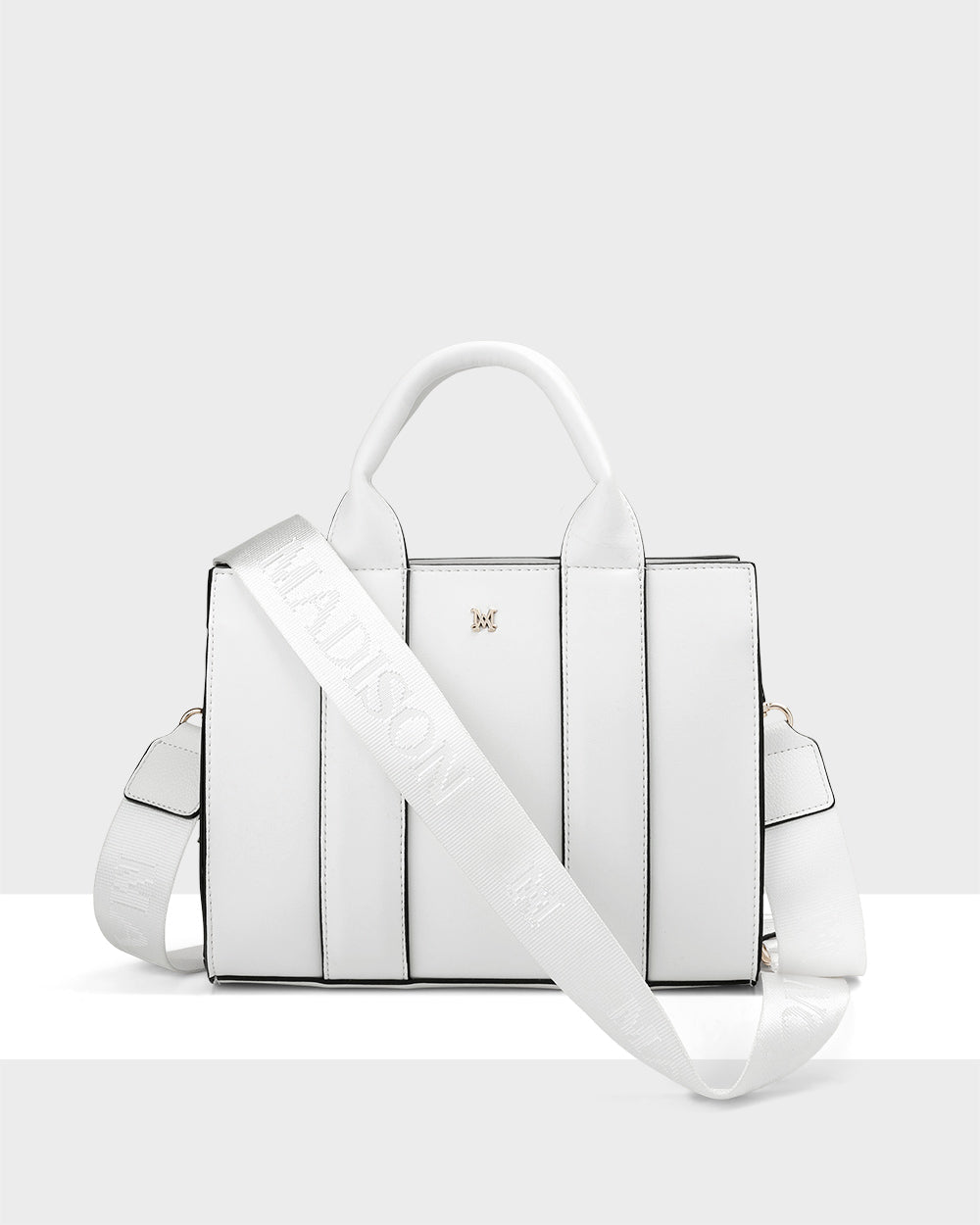 Nova Small Grab Tote With Monogram Strap-Handbags-PEROZ Accessories