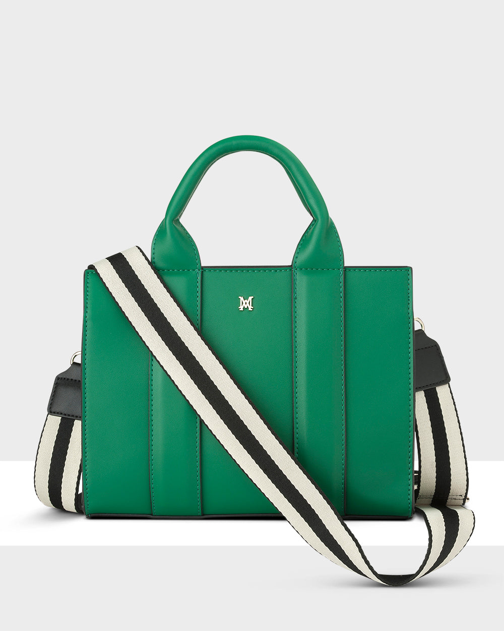 Nova Small Grab Tote With Stripe Strap-Handbags-PEROZ Accessories