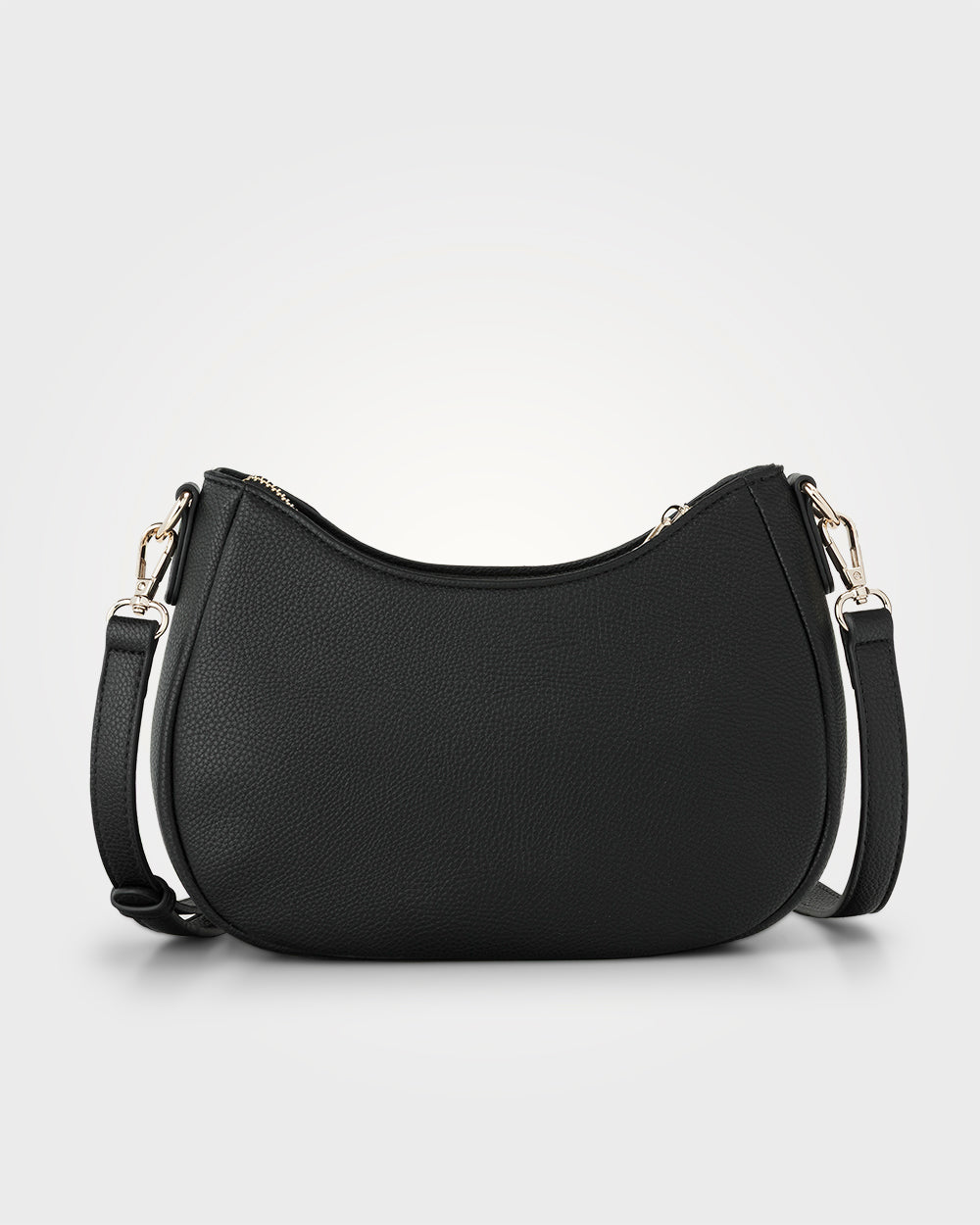 Simone Crescent Zip Top Small Crossbody Bag + Bright Stripe Bag Strap-Handbags-PEROZ Accessories