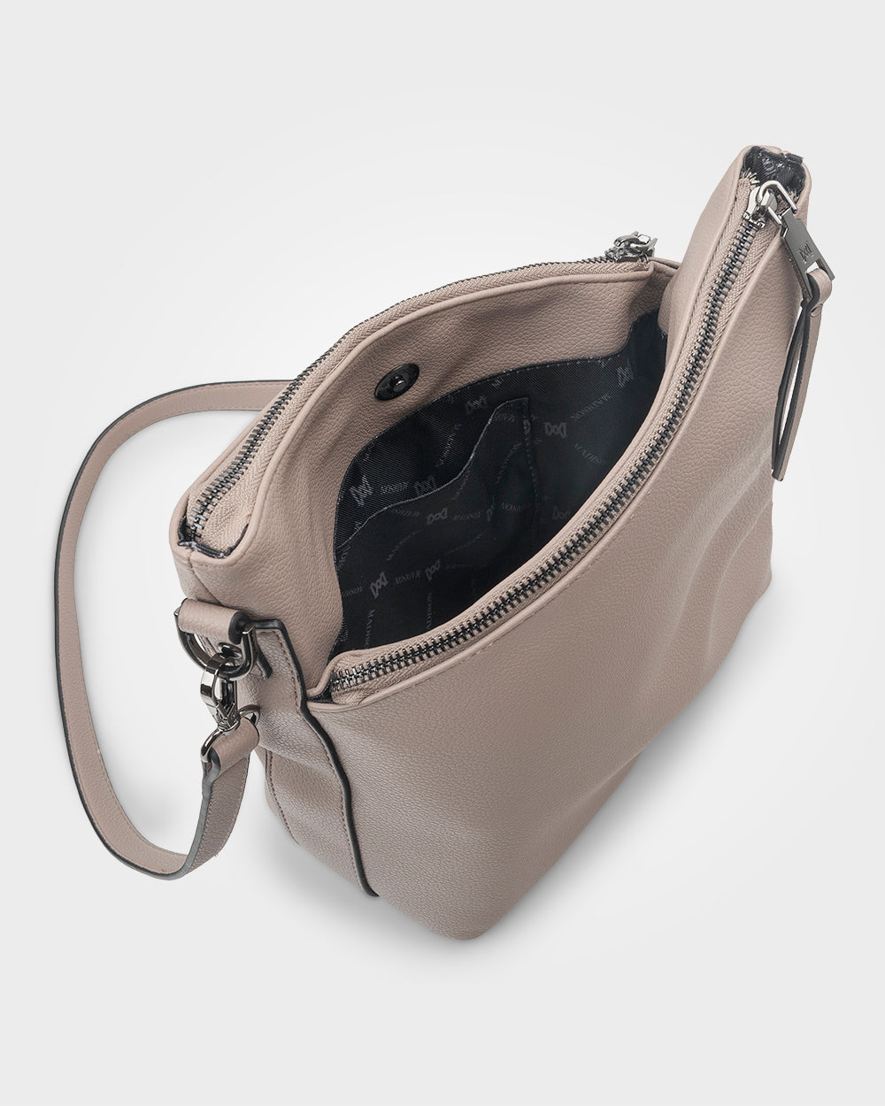 Maya Medium Double Zip Sling Crossbody Bag-Handbags-PEROZ Accessories