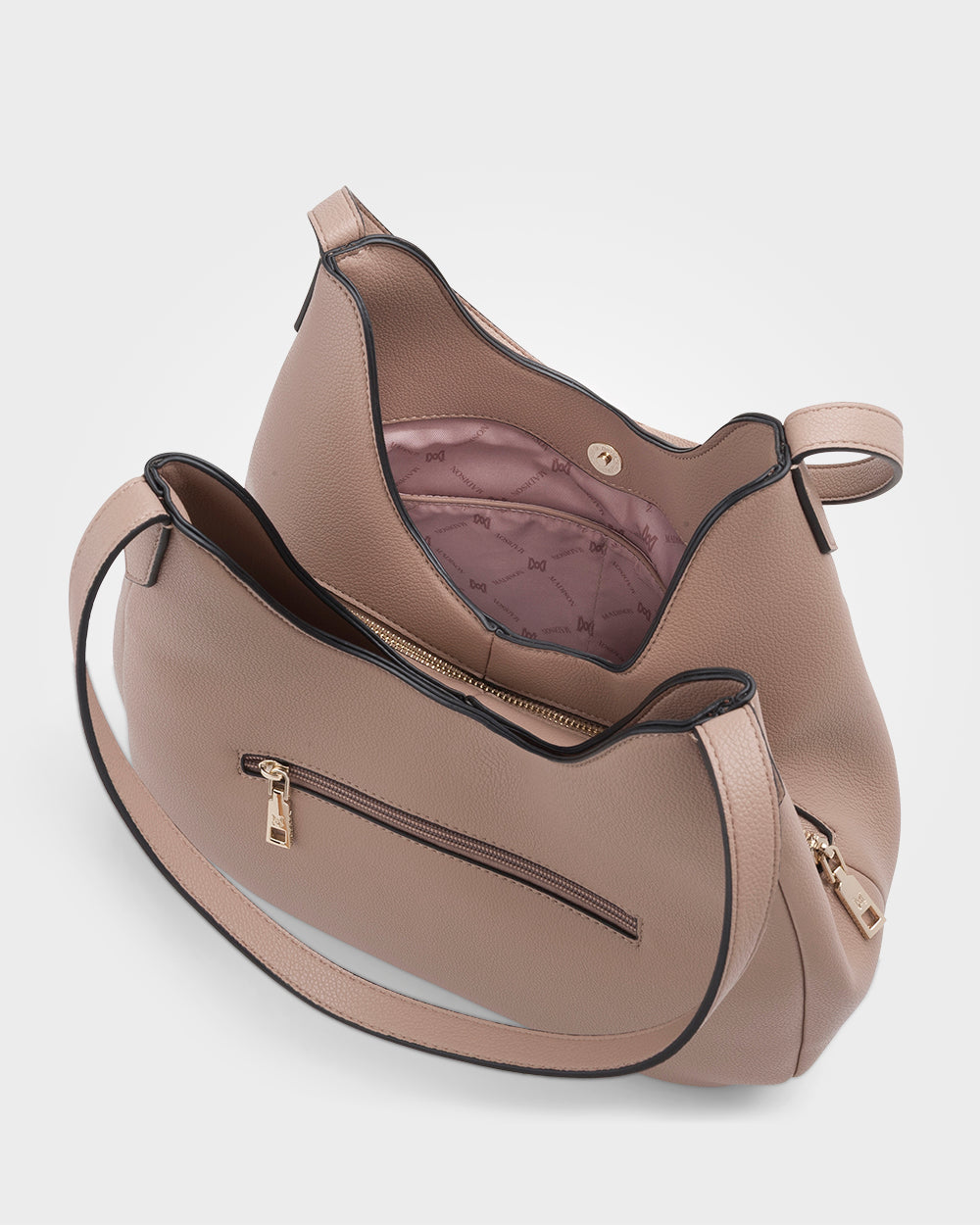 Angela Large 3 Compartment Scoop Hobo Soft Shoulder Bag-Handbags-PEROZ Accessories