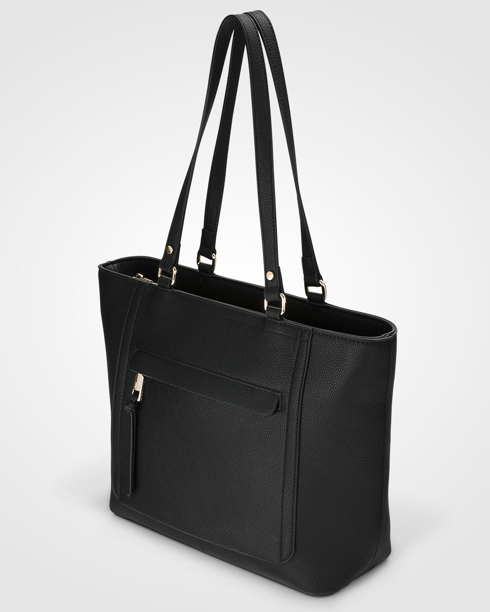 Roxanne Medium Tote With Front Zip Pocket-Handbags-PEROZ Accessories