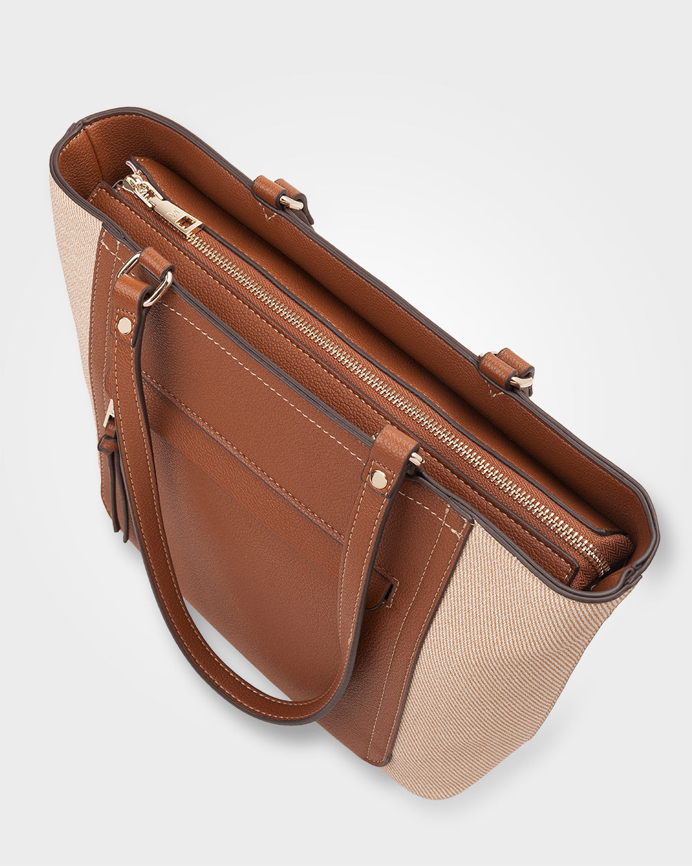 Roxanne Medium Tote With Front Zip Pocket-Handbags-PEROZ Accessories