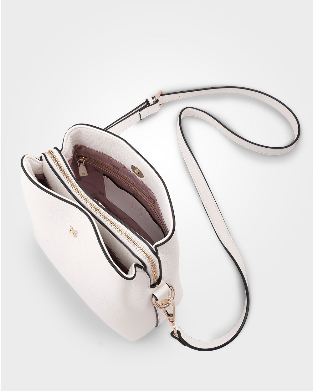 Danni Small 3 Compartment Bucket Crossbody Bag-Handbags-PEROZ Accessories