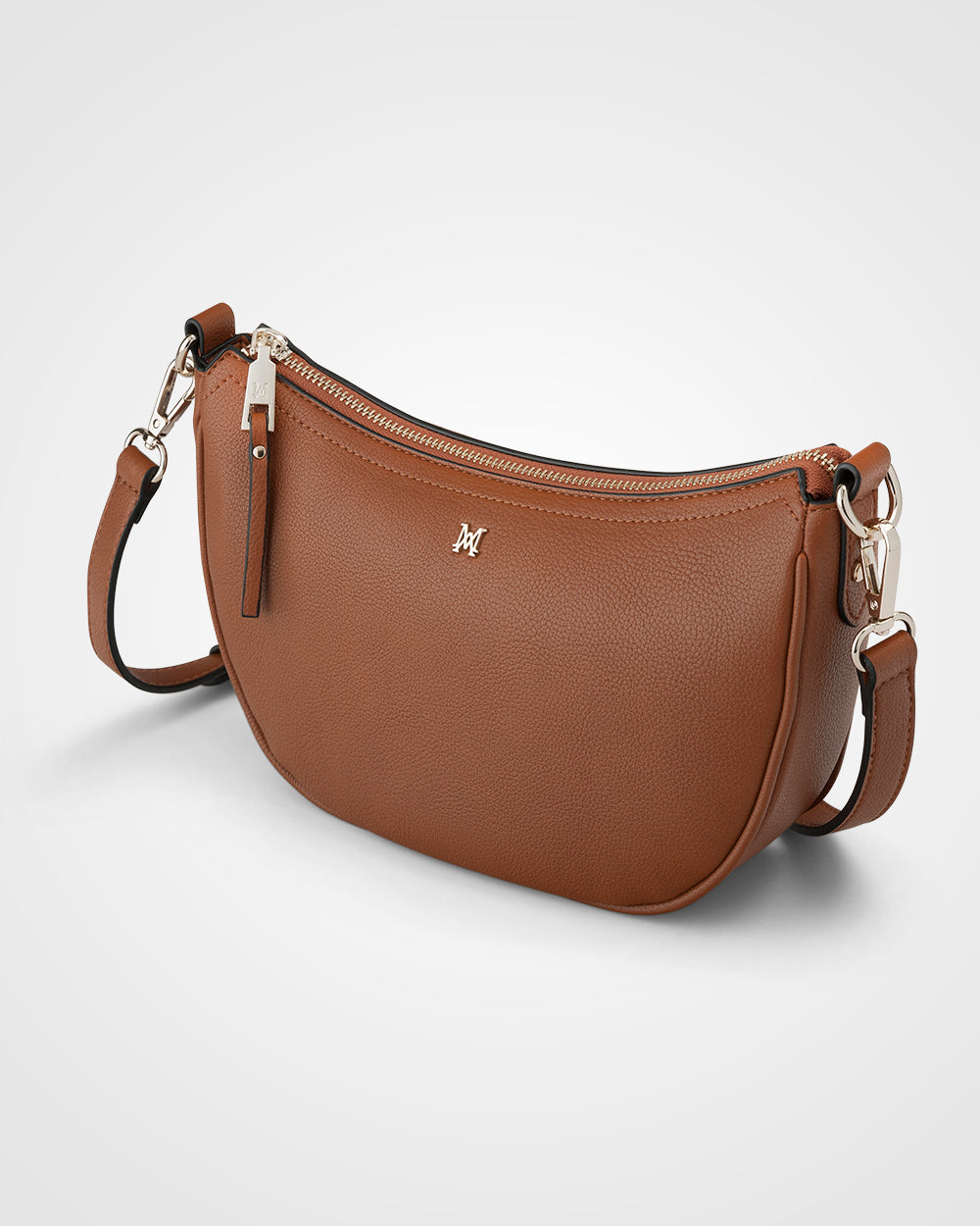 Layla Zip Top Curved Crossbody-Handbags-PEROZ Accessories