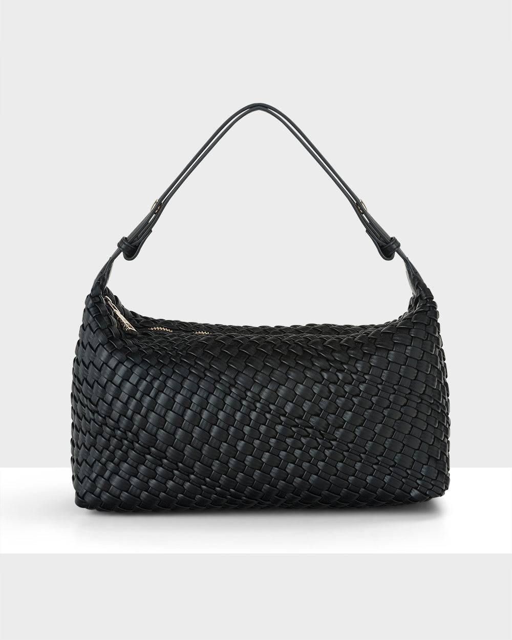 Logan Weave Zip Top Medium Hobo Shoulder Bag-Handbags-PEROZ Accessories