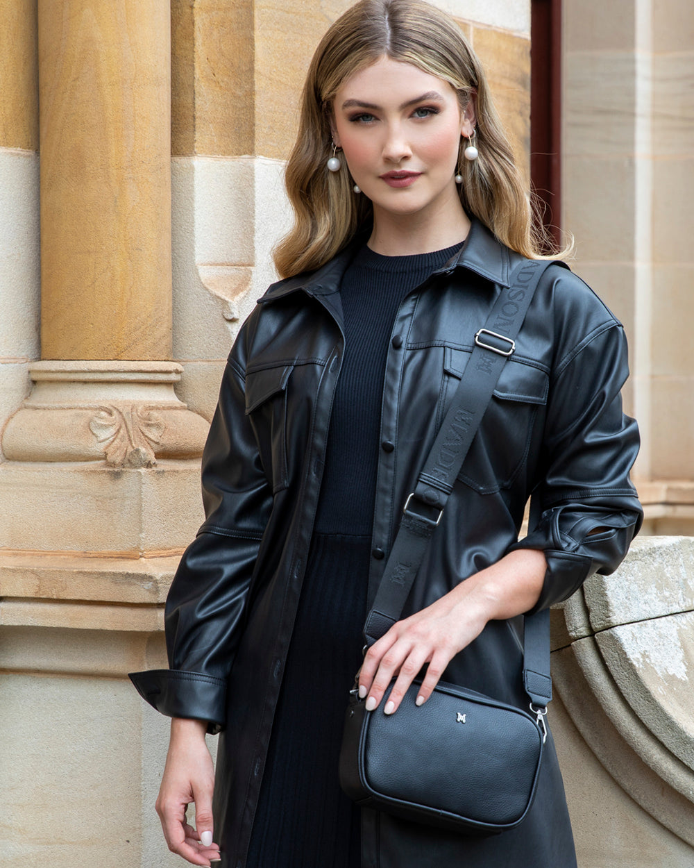 Monica Camera Crossbody Bag + Monogram Bag Strap-Camera Bags-PEROZ Accessories