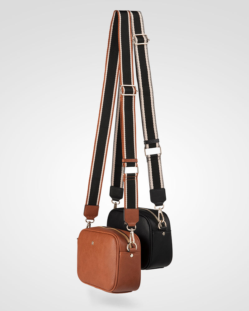Monica Camera Crossbody Bag + Stripe Bag Strap-Camera Bags-PEROZ Accessories