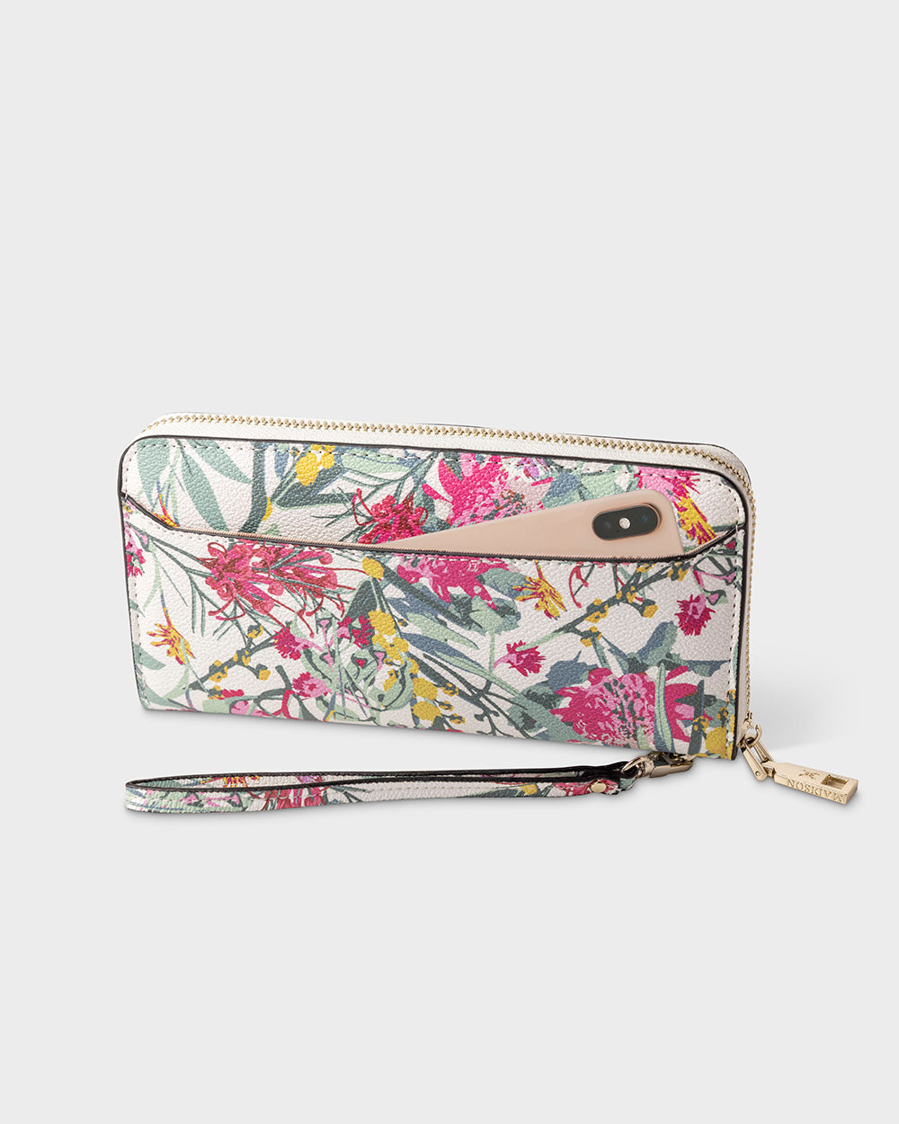 Harlow Zip Around Clutch Wallet With Detachable Wrist Strap-Wallets-PEROZ Accessories