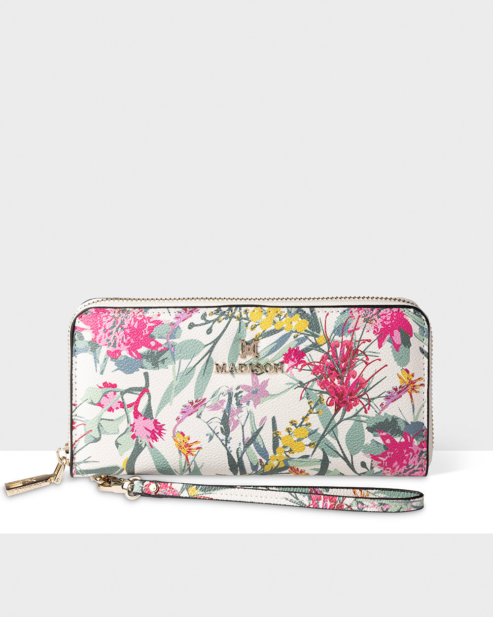 Harlow Zip Around Clutch Wallet With Detachable Wrist Strap-Wallets-PEROZ Accessories