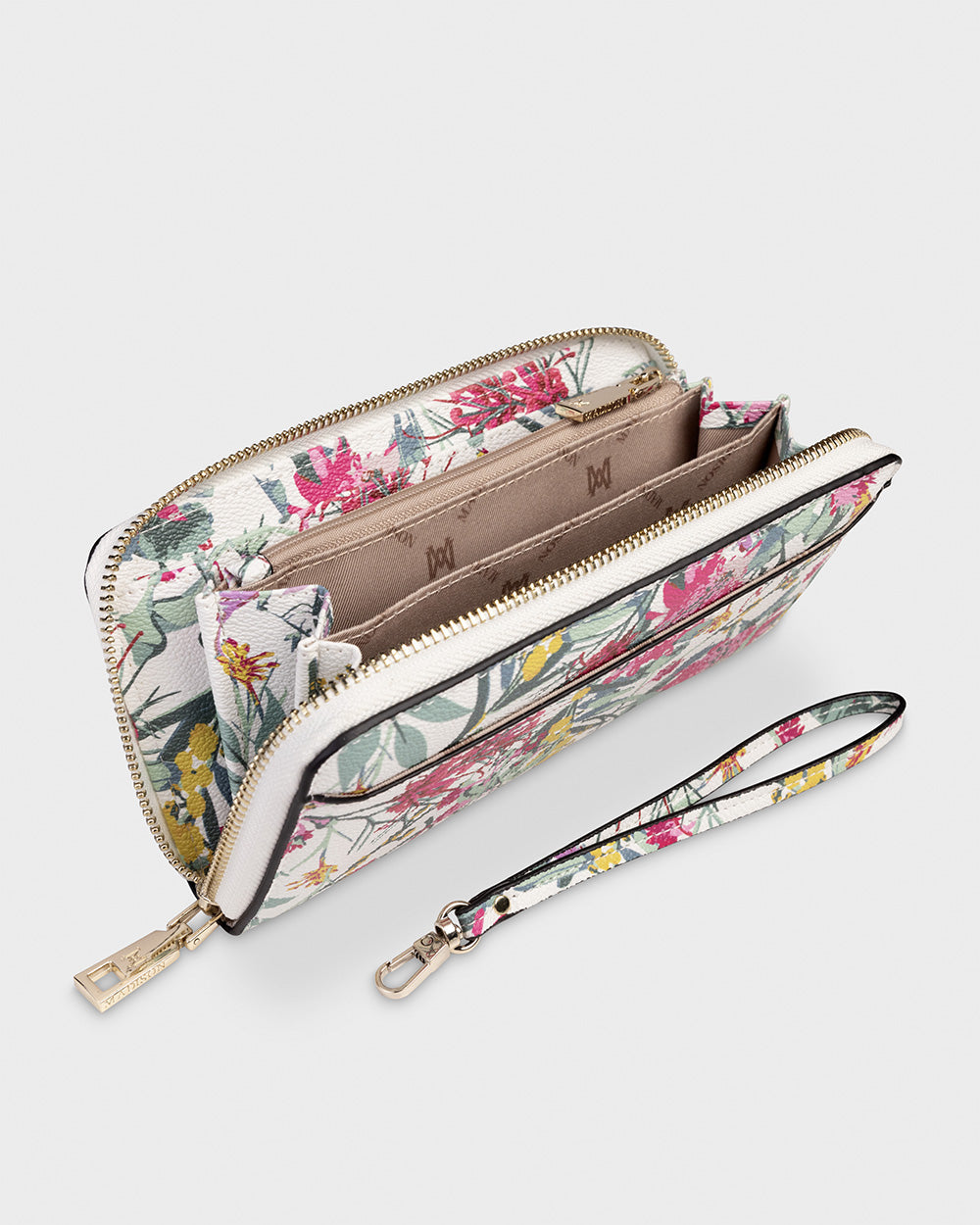 Harlow Zip Around Clutch Wallet With Detachable Wrist Strap-Wallets-PEROZ Accessories