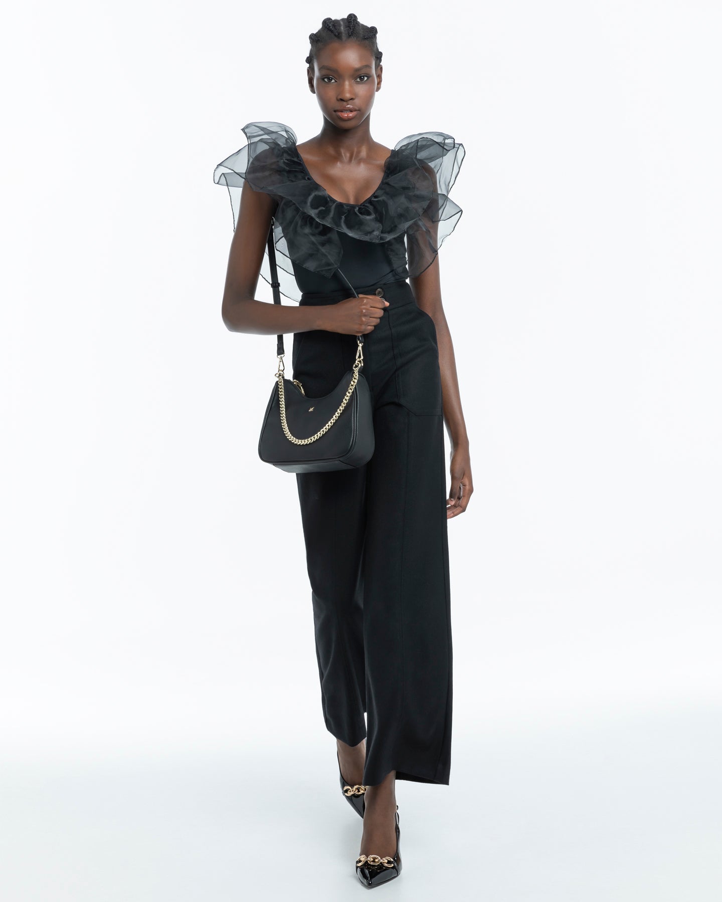 Olivia Crescent Hobo Crossbody With Chain Strap-Handbags-PEROZ Accessories