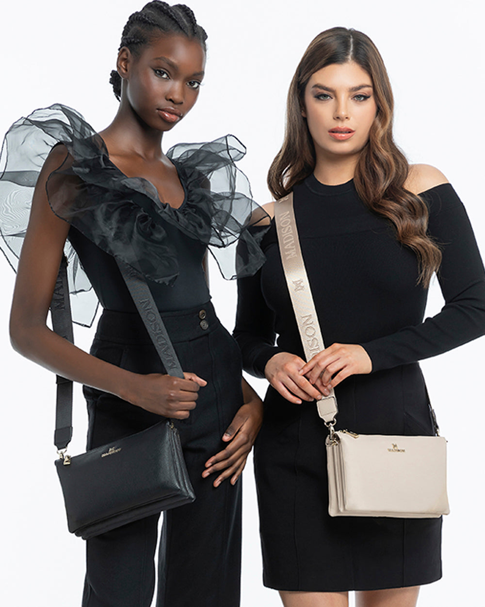 Avery 3 Compartment Crossbody Bag + Monogram Bag Strap-Handbags-PEROZ Accessories