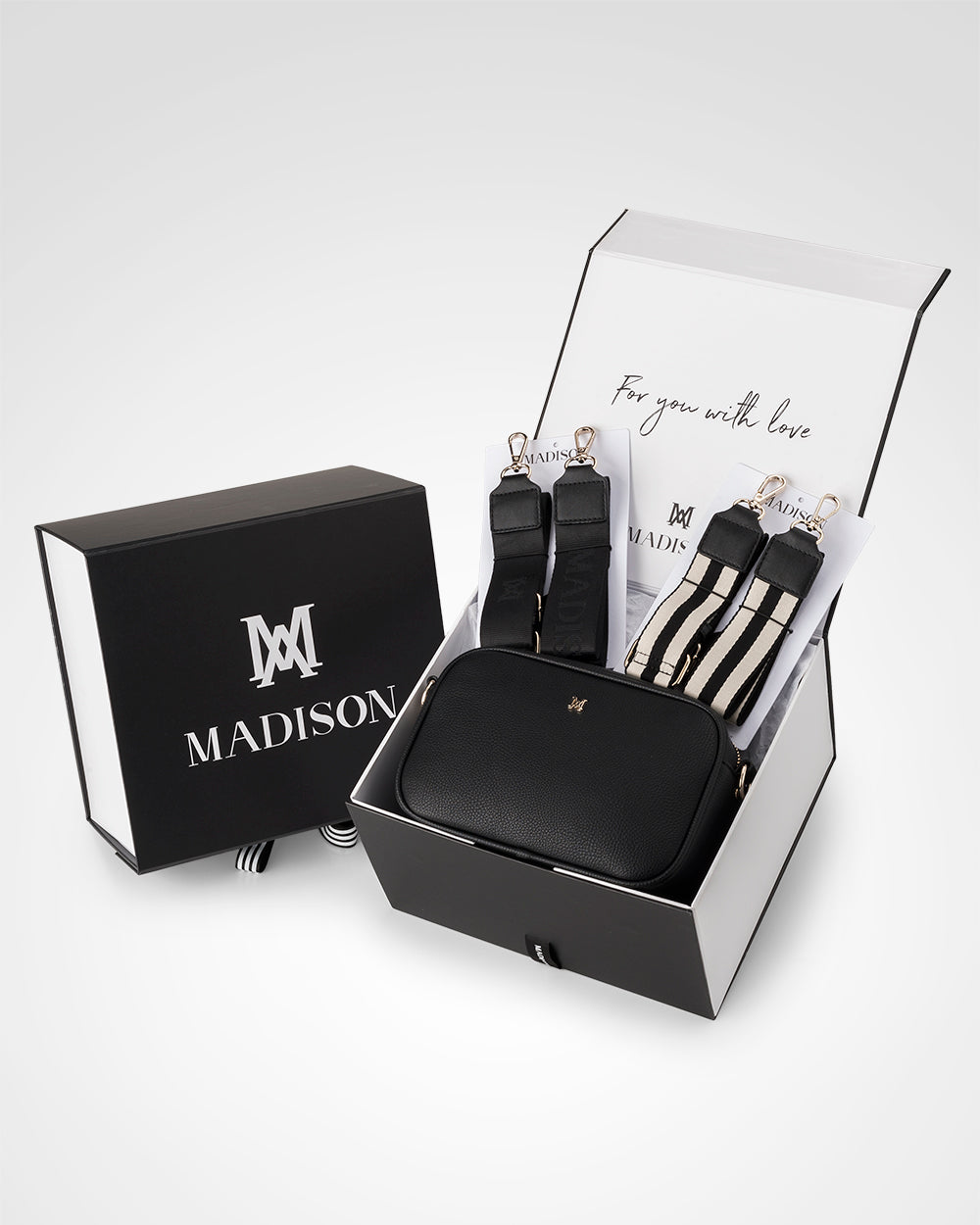 Monica Stripe "Wear It 3 Ways" Handbag & Bag Straps Giftbox-PEROZ Accessories