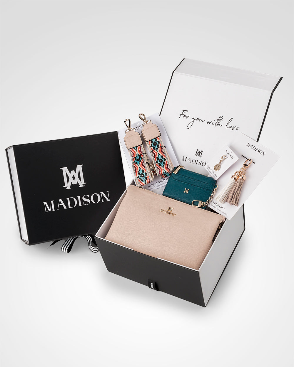 Avery Aztec 5 Piece Giftbox - Handbag, Bag Strap, Cardholder, Keychain & Personalisation Charm-PEROZ Accessories