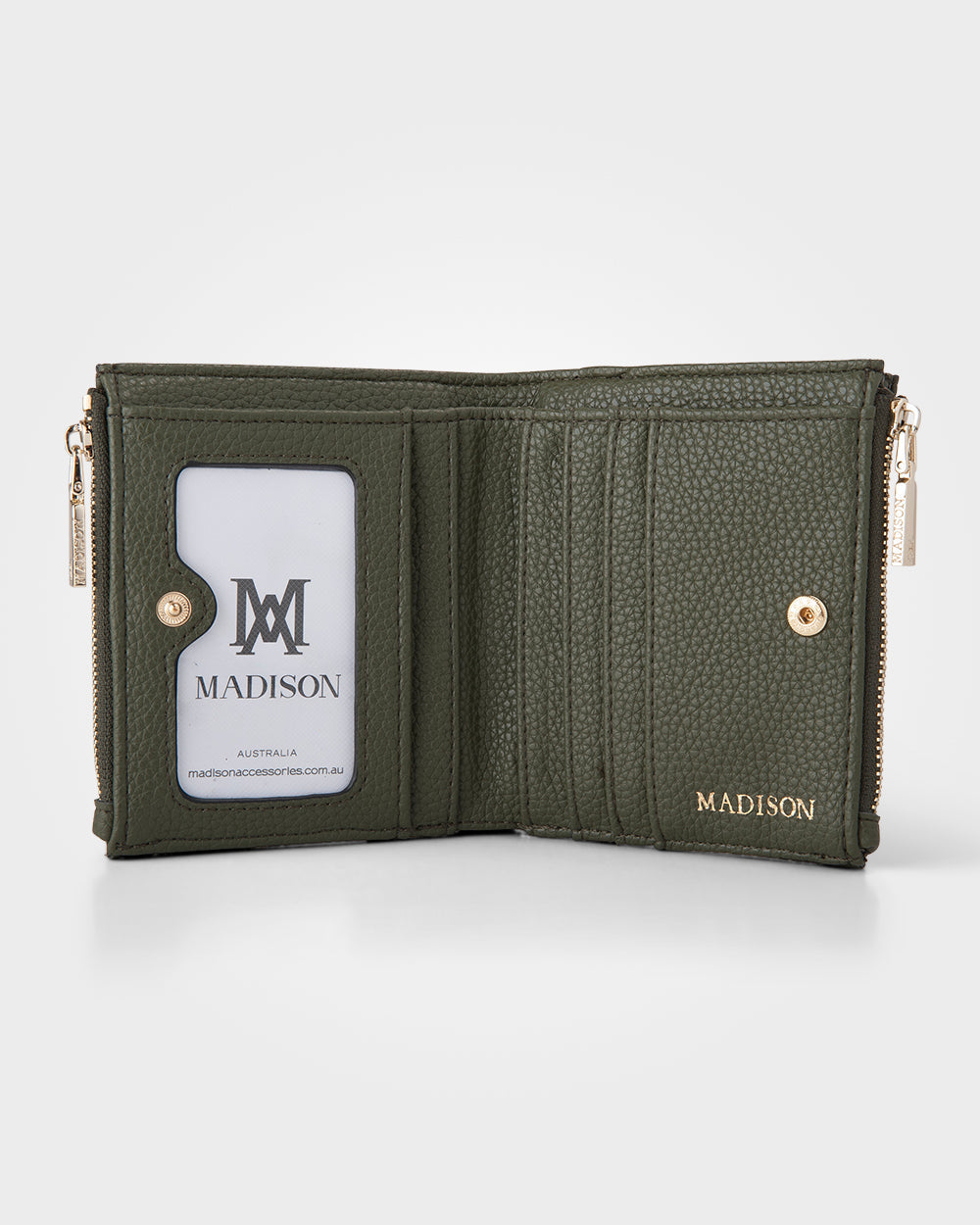 Arabella Small Double Zip Pocket Wallet-Wallets-PEROZ Accessories