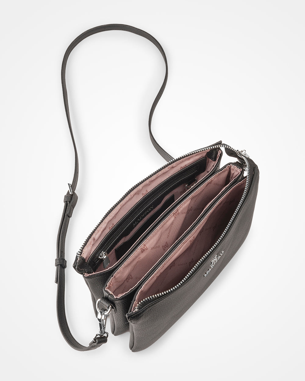 Avery 3 Compartment Crossbody Bag + Monogram Bag Strap-Handbags-PEROZ Accessories