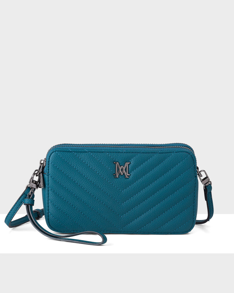 Zoe V-Stitch Slim Double Zip Camera Bag With Detachable Wrist Strap-PEROZ Accessories