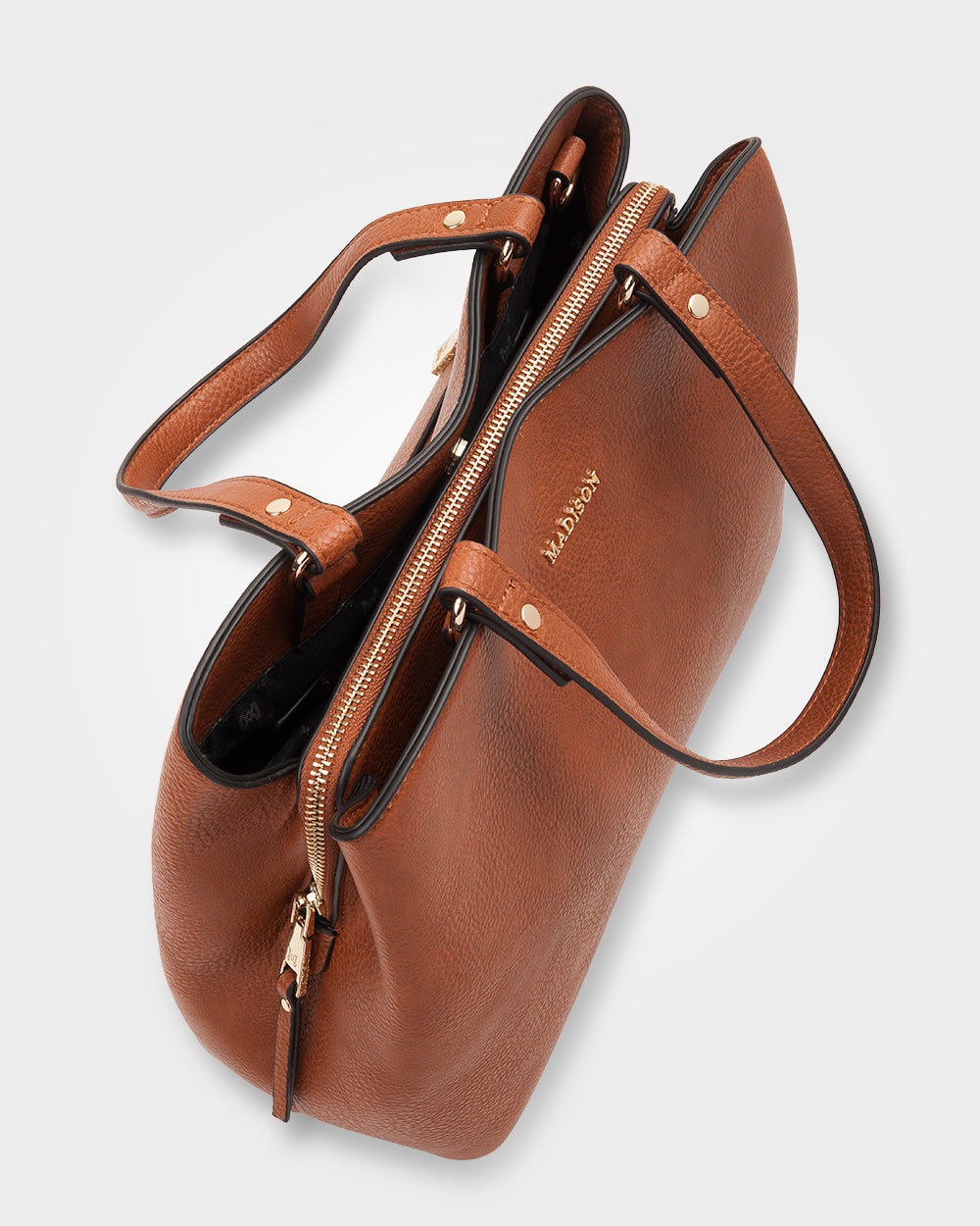 Katherine Medium Satchel With 3 Compartments & Crossbody Strap-Handbags-PEROZ Accessories