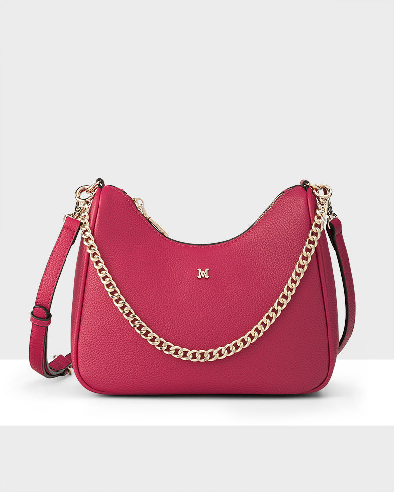 Olivia Crescent Hobo Crossbody With Chain Strap-PEROZ Accessories