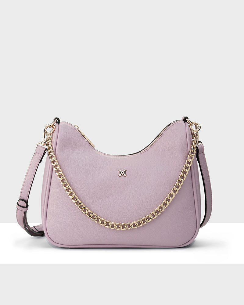 Olivia Crescent Hobo Crossbody With Chain Strap-Handbags-PEROZ Accessories