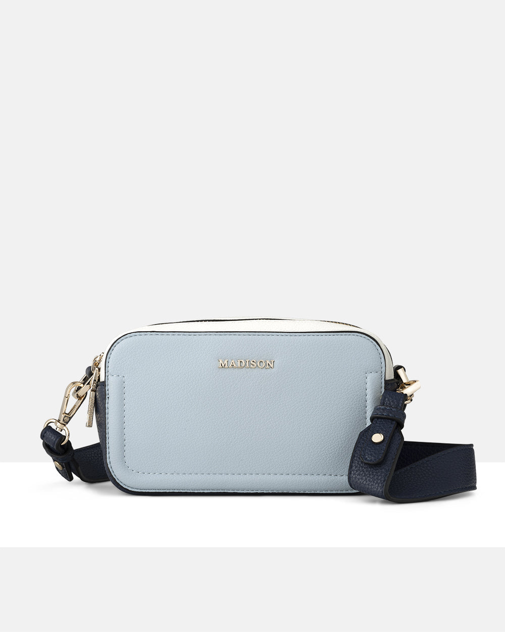 Maddie Double Zip Camera Crossbody Bag With Wide Strap-PEROZ Accessories