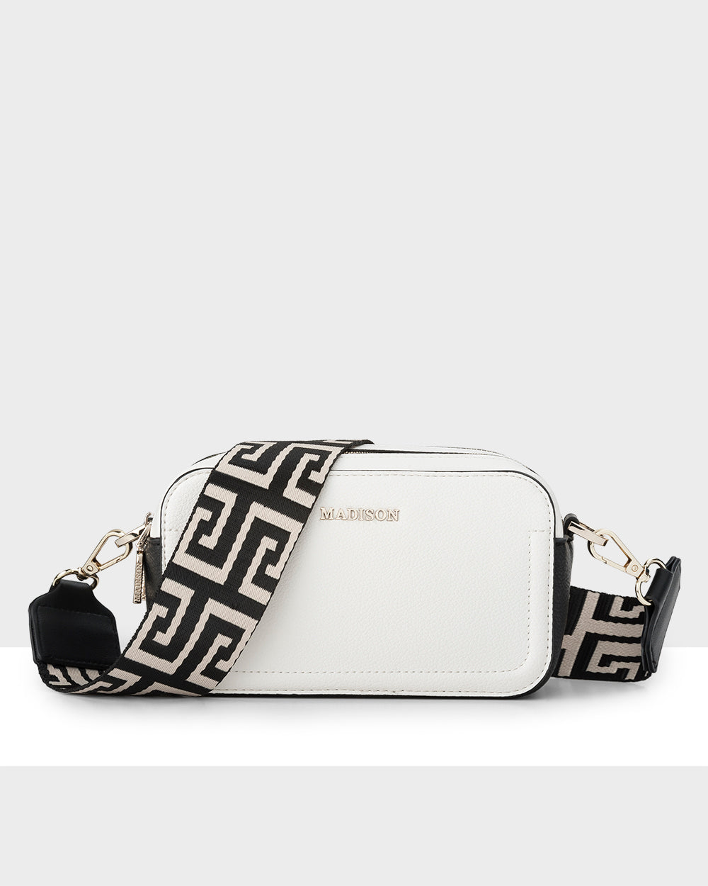 Maddie Double Zip Camera Crossbody Bag + Graphic Bag Strap-Handbags-PEROZ Accessories