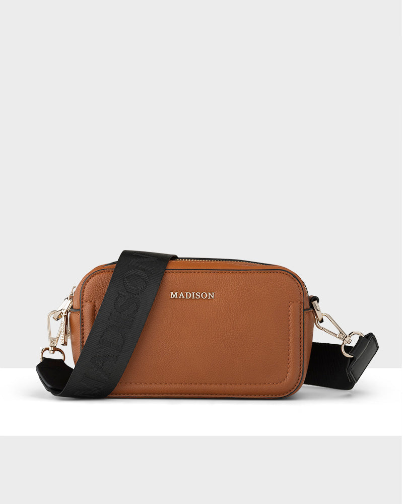 Maddie Double Zip Camera Crossbody Bag + Monogram Bag Strap-PEROZ Accessories