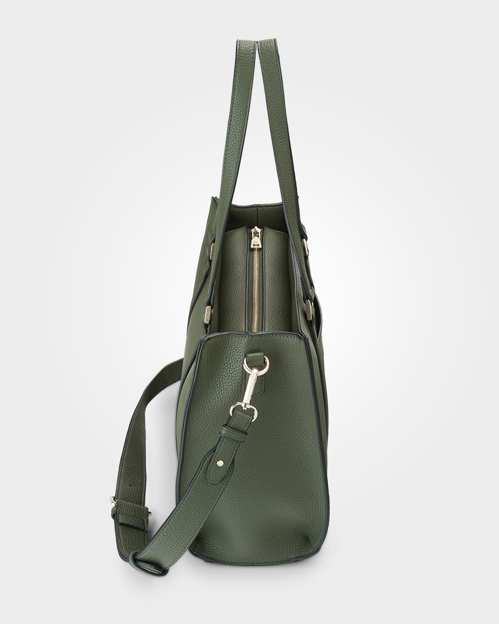 Riley Zip Top Rectangular Tote With Crossbody Strap-Handbags-PEROZ Accessories