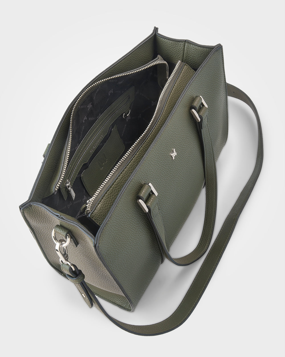 Riley Zip Top Rectangular Tote With Crossbody Strap-Handbags-PEROZ Accessories