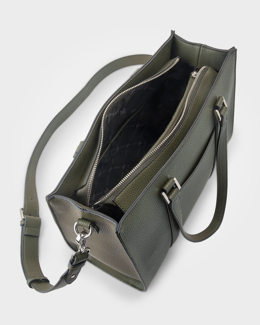 Riley Zip Top Rectangular Tote With Crossbody Strap-Handbags-PEROZ Accessories