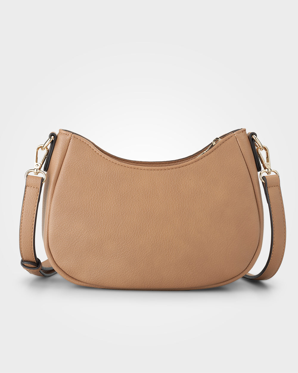 Simone Crescent Zip Top Small Crossbody Bag + Bright Stripe Bag Strap-Handbags-PEROZ Accessories