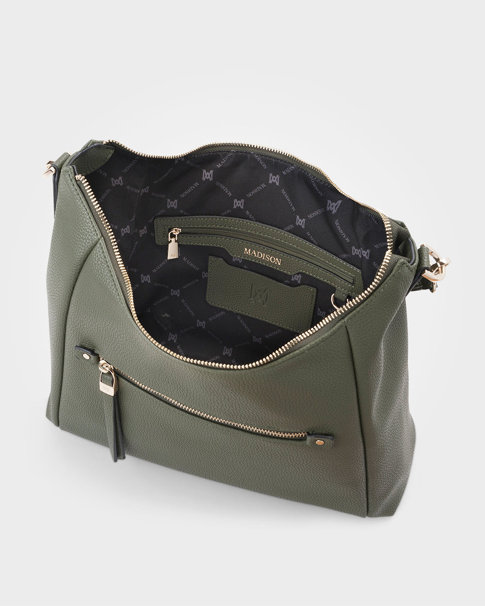 Raquel Soft Large Zip Pocket Hobo Shoulder Bag-Handbags-PEROZ Accessories