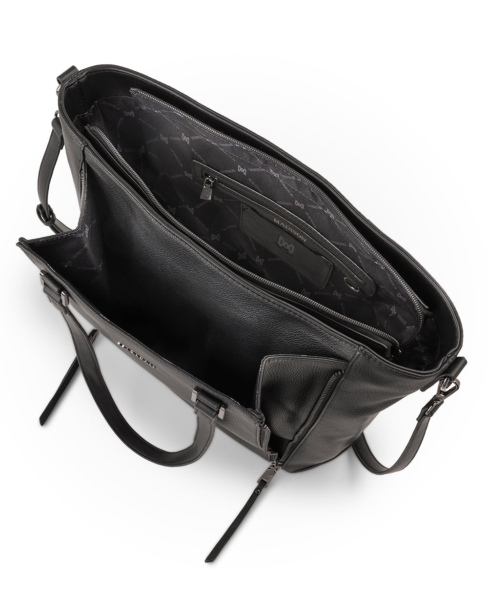 Amelia Large Zip Detail Tote With Crossbody Strap-Handbags-PEROZ Accessories