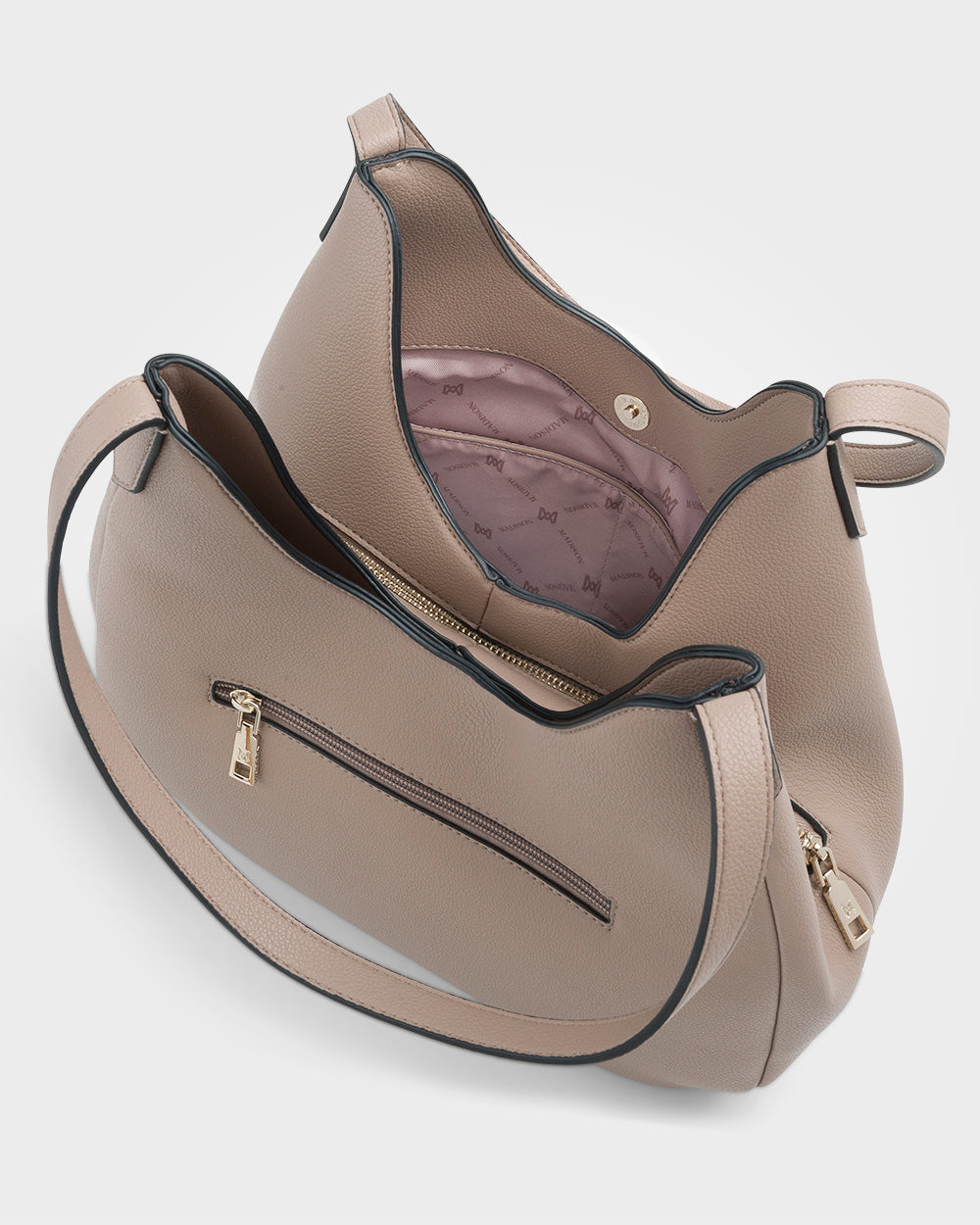 Angela Large 3 Compartment Scoop Hobo Soft Shoulder Bag-Handbags-PEROZ Accessories